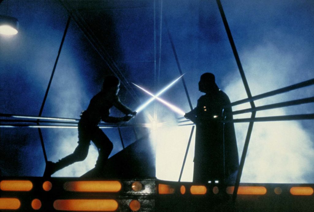 Luke and Darth Vader duel Empire Strikes Back