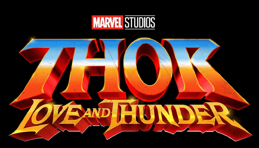Thor love and thunder logo Christian Bale Idris Elba Melissa McCarthy