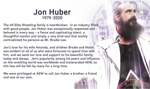 Jon Huber Known As Brodie Lee In AEW Dead At Age 41