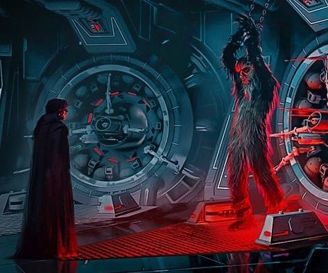 Star Wars Rise of Skywalker Chewbacca Kylo Ren Torture Concept Art