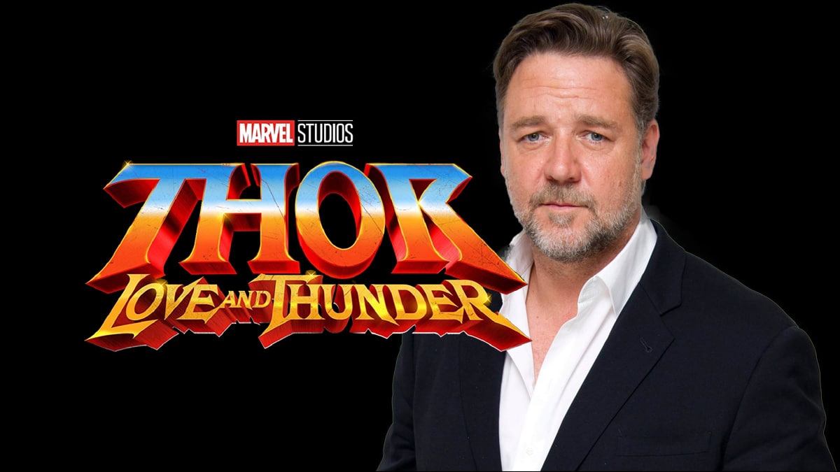 Thor love and thunder logo Christian Bale Idris Elba Melissa McCarthy Russell Crowe