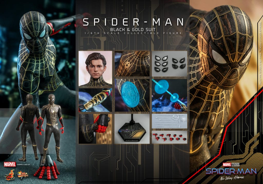 Spider-Man: No Way Home Toy Leak New Magic Spidey Black and Gold Suit