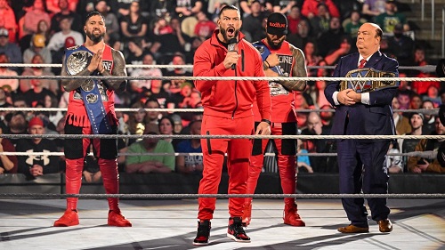 WWE The Bloodline Roman Reigns Usos Paul Heyman