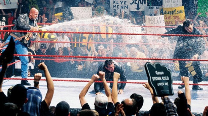 WWE Steve Austin and Vince and Shane McMahon Raw