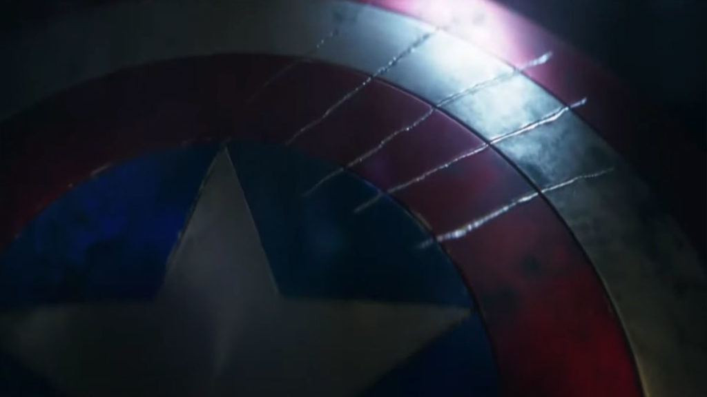 captain america shield with scratches