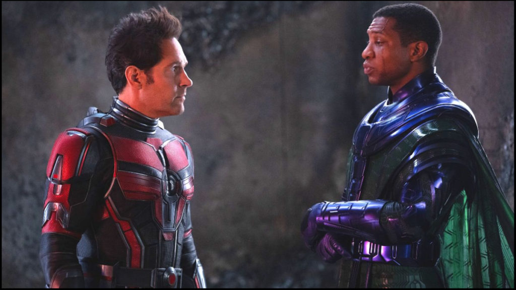 Jonathan Majors and Paul Rudd in Ant-Man and the Wasp: Quantumania