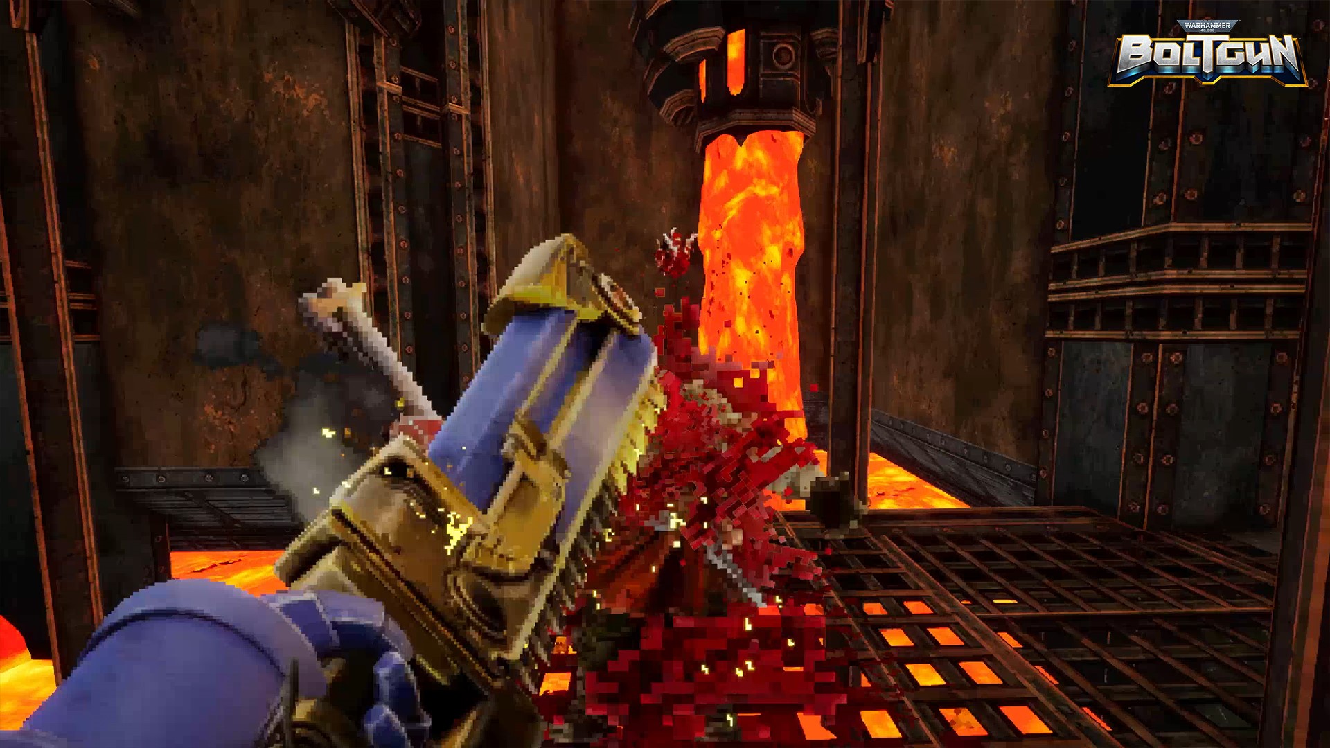player using chainsword on enemy