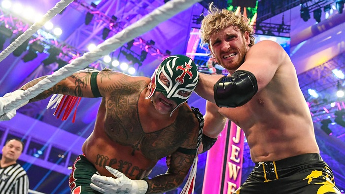 WWE Logan Paul and Rey Mysterio 