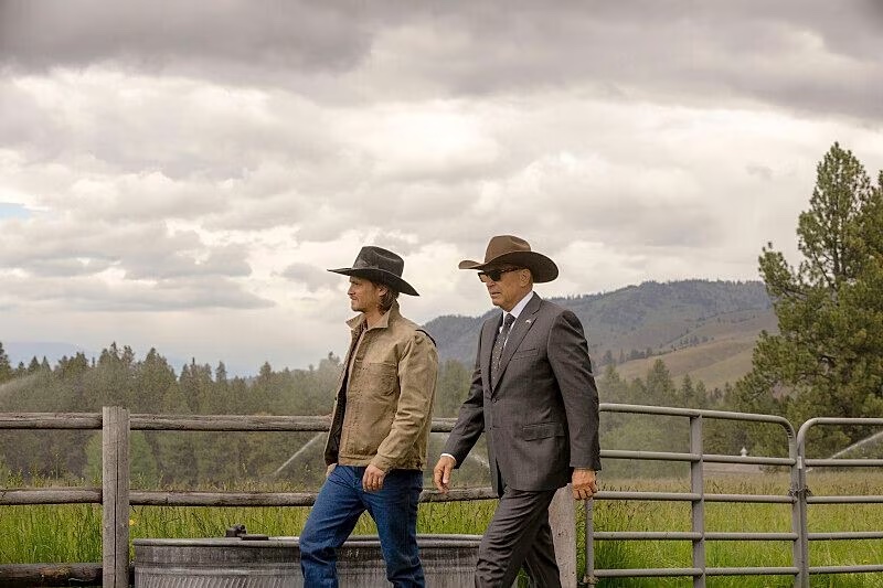 Yellowstone Luke Grimes and Kevin Costner