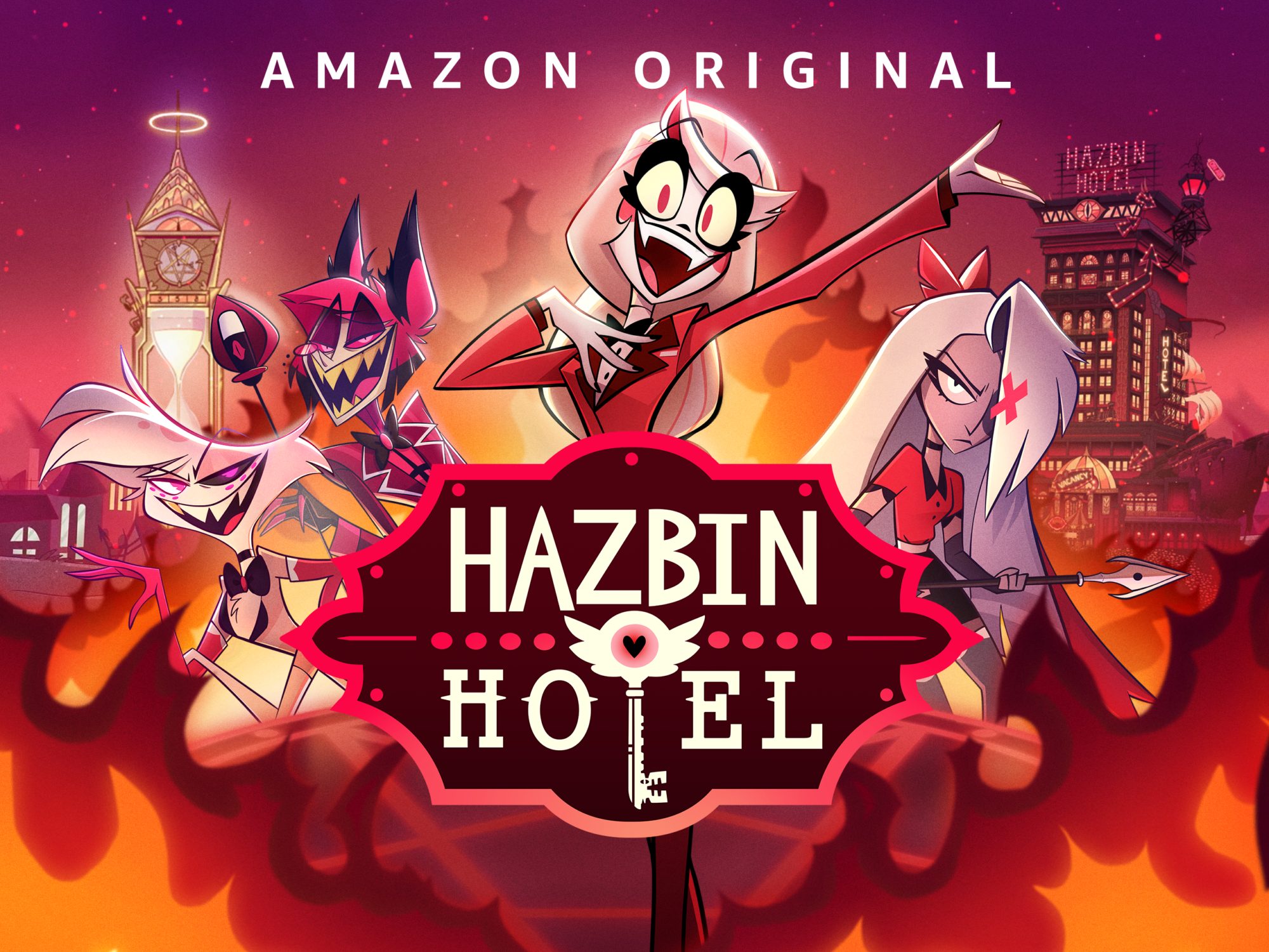 Poster for new series, Hazbin Hotel.