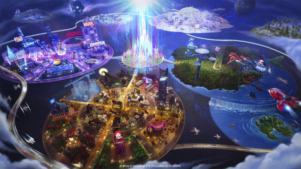 Screenshot of the world map of Disney Fortnite 