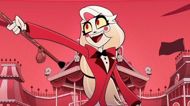 Shot of Charlie from Episode 7 of Hazbin Hotel leading the cannibals