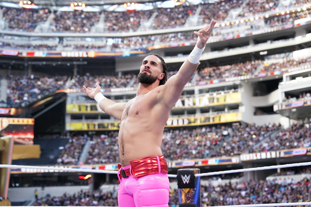 WWE WrestleMania 39 - Seth Rollins in the ring