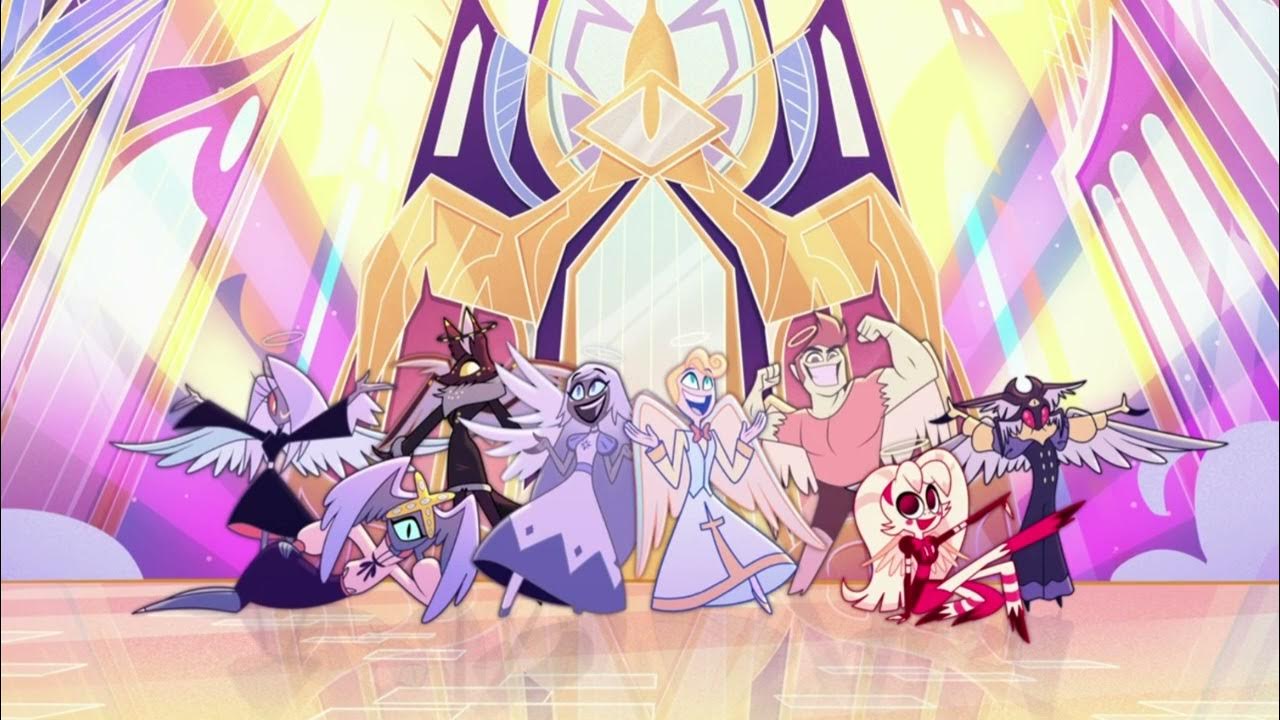 Clip of Gabriel and other heaven citizens at the end of Welcome to Heaven from Hazbin Hotel