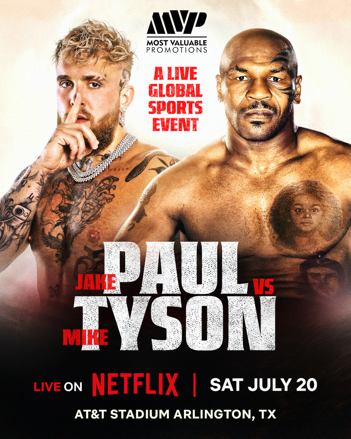 Jake Paul vs. Mike Tyson on Netflix key art 2