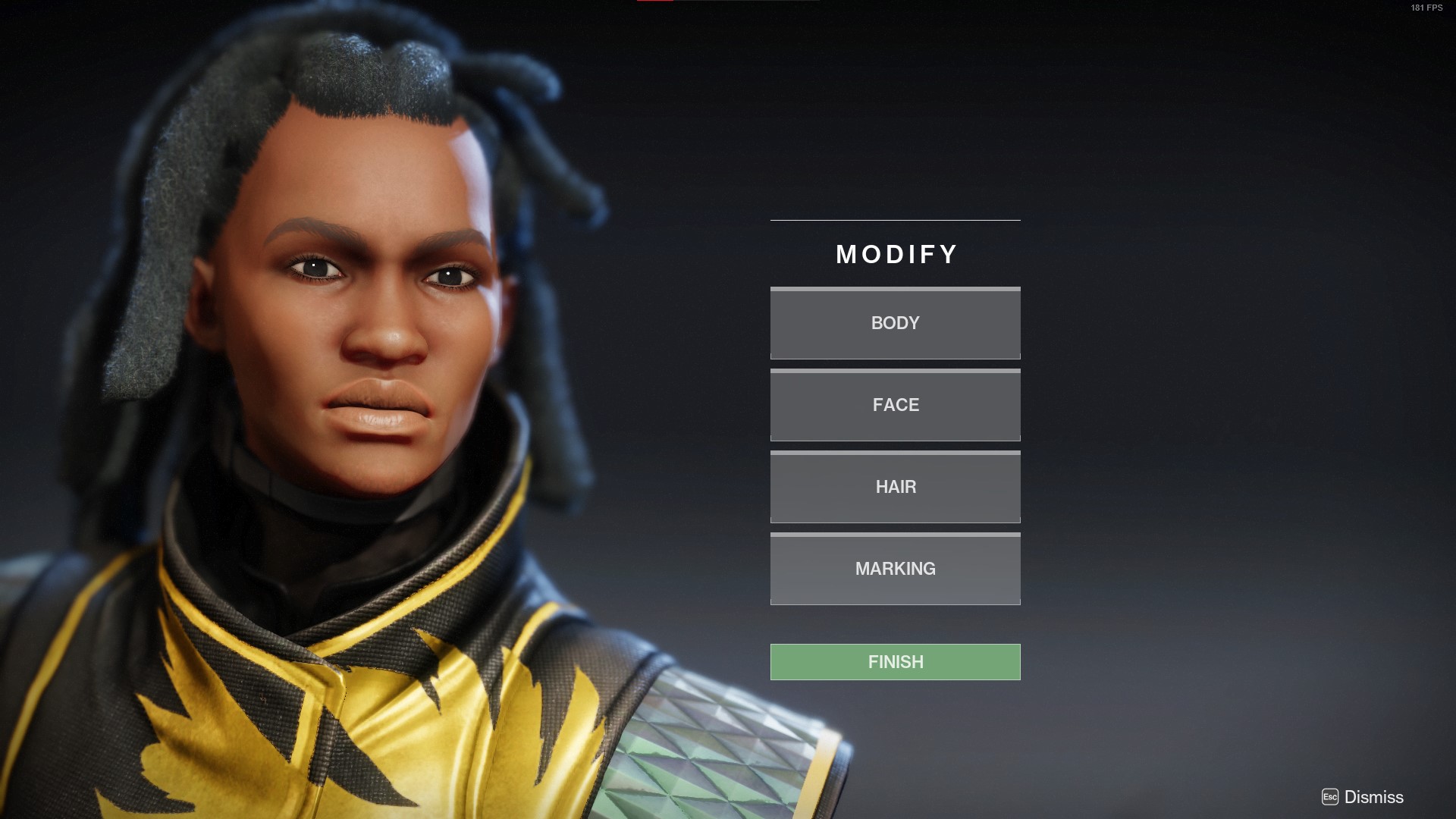Destiny 2 edit guardian menu