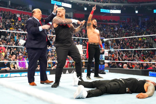WWE Paul Heyman, Solo Sikoa, Tama Tonga The Bloodline